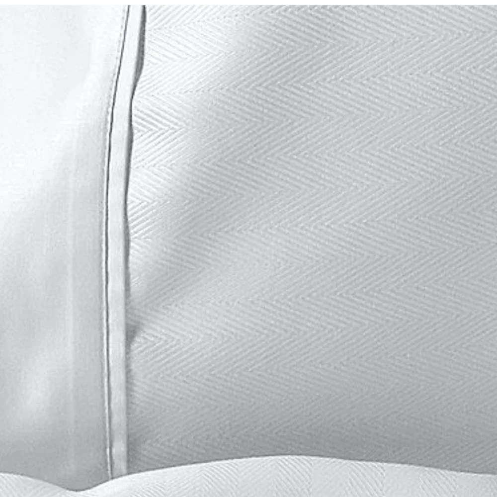 new WHITE HERRINGBONE Wamsutta 625 TC 100% Pimacott Cotton STANDARD Pillowcases